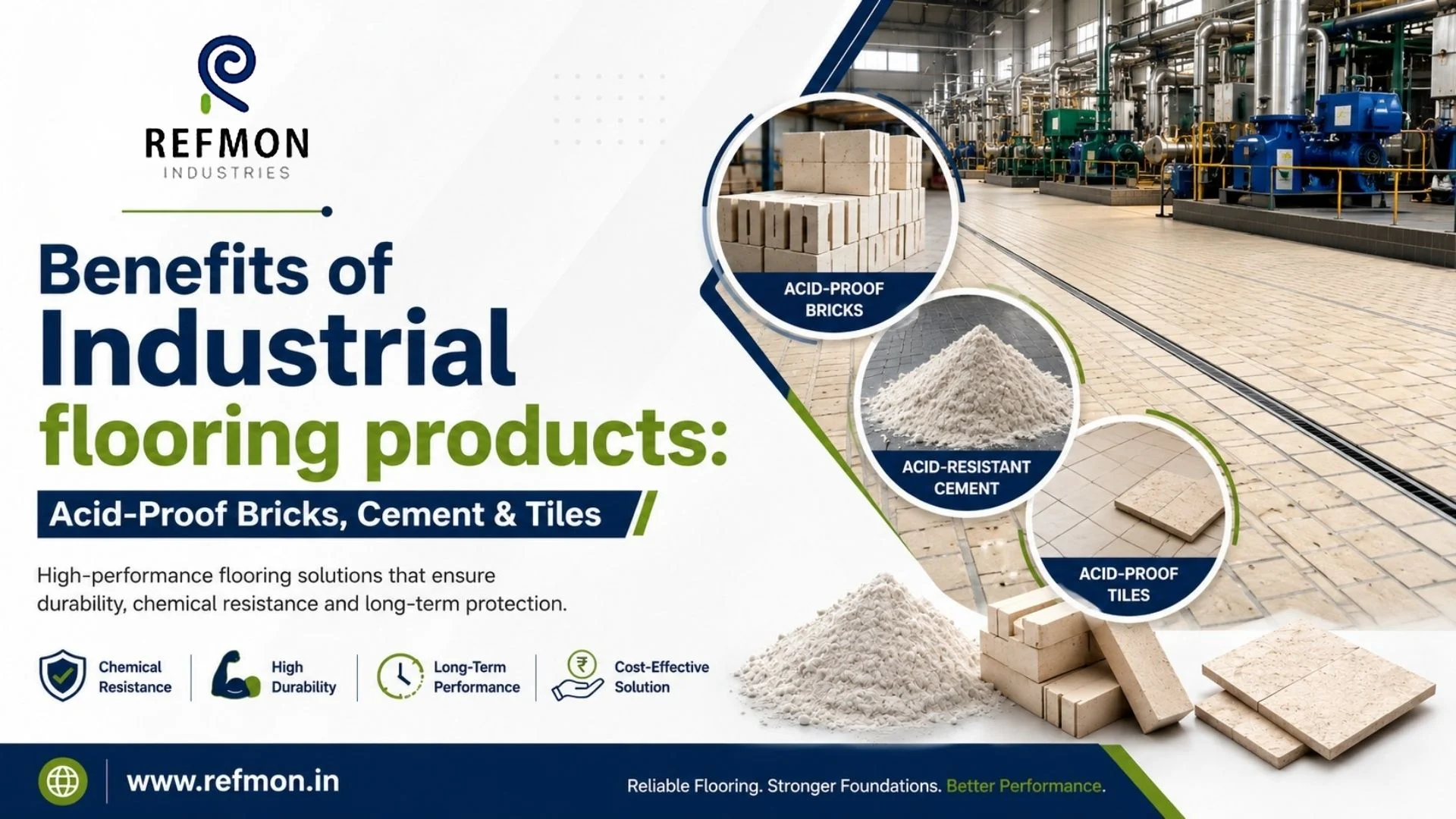 Benefits of Industrial flooring products: Acid-Proof Bricks, Cement & Tiles